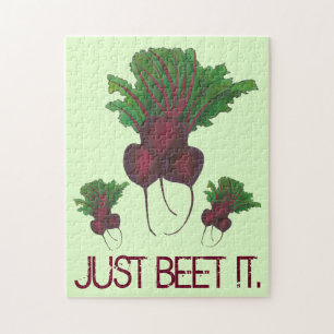 Just Beet (Beat) It Funny Red Beets Garden Veggie Jigsaw Puzzle