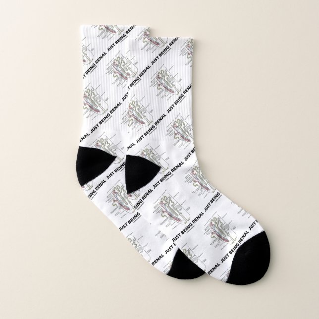 Just Being Renal Kidney Nephron Anatomy Humour Socks (Pair)