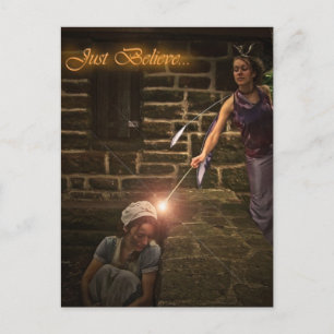 "Just Believe" Cinderella and Fairy Postcard