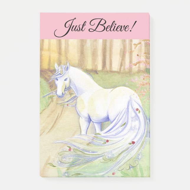 Just Believe Unicorn Post-it Notes (Front)