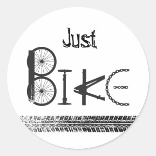 "Just Bike" Graffiti from Bike Parts & Tire Tracks Classic Round Sticker