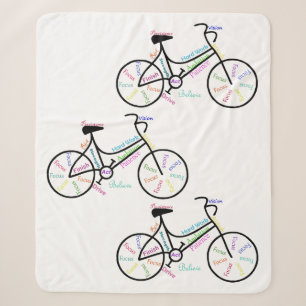 Just Bike Motivational Inspirational Words Sherpa Blanket