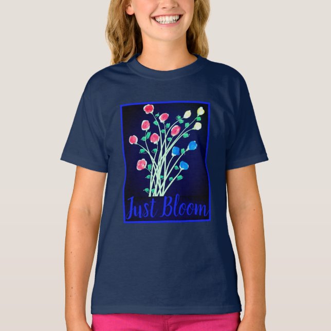 Just Bloom Typography T-Shirt (Front)