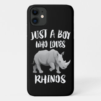 Just Boy Who Loves Rhinos Animal Gift iPhone 11 Case