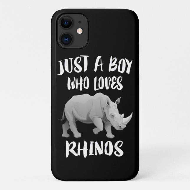 Just Boy Who Loves Rhinos Animal Gift Case-Mate iPhone Case (Back)