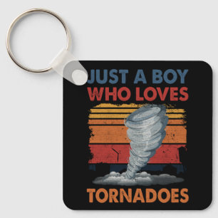 Just Boy Who Loves Tornado Art Weather Storm Torna Keychain