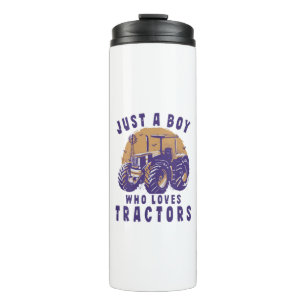Just Boy Who Loves Tractors Farm Trucks Thermal Tumbler