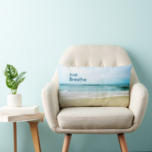 Just Breathe at the Beach Lumbar Pillow