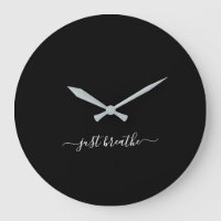 Just breathe black elegant script yoga