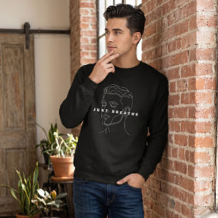 Just Breathe Black Sweatshirt   Minimalist Line