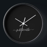Just breathe black yoga clock<br><div class="desc">Elegant just breathe black yoga clock.</div>