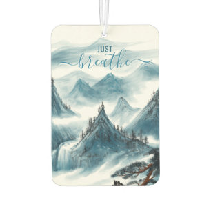 Just Breathe Blue Mountains Painting Simple Quote  Air Freshener