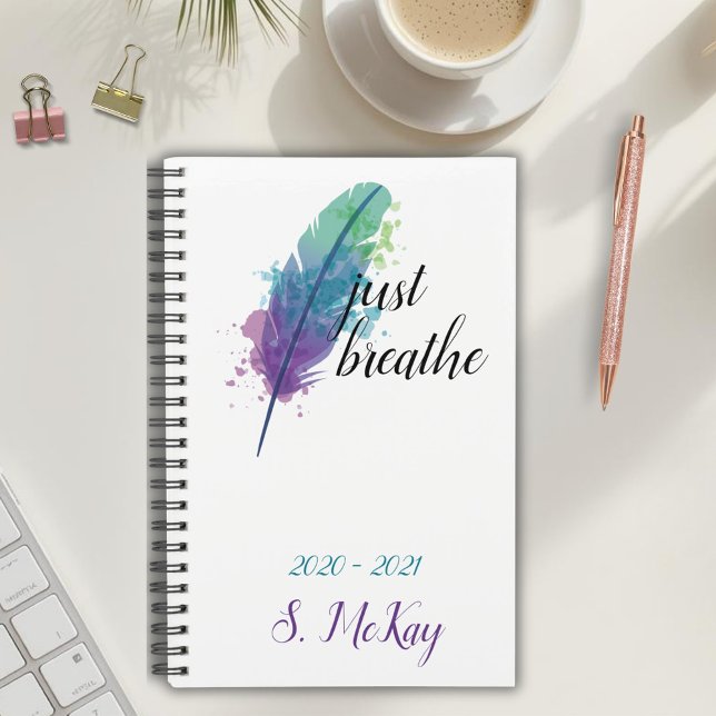 Just Breathe Boho Monogramme Aquarelle (Créateur téléchargé)
