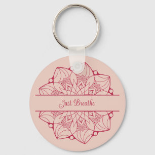 Just Breathe - Custom Mandala Keychain