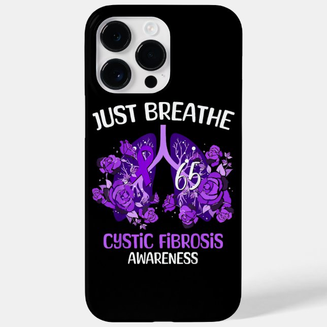 Just Breathe Cystic Fibrosis Awareness Case-Mate iPhone Case (Back)