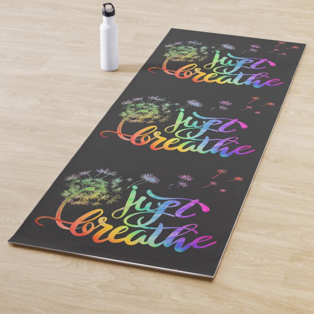 Just breathe dandelion blowing in the wind  yoga mat (In Situ)