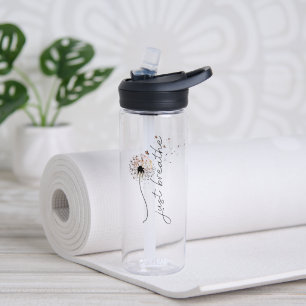 Just Breathe Dandelion Blowing in Wind  Water Bottle