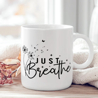 "Just Breathe" Dandelion Butterfly Coffee Mug