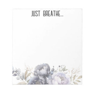 Just Breathe Floral Notepad | Dark Botanical
