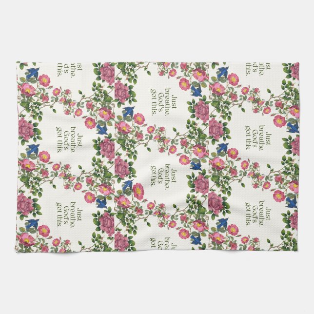 Just Breathe. God's Got This Kitchen Towel (Horizontal)