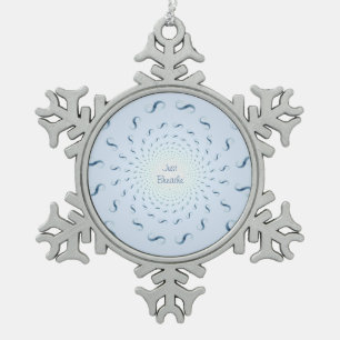 Just Breathe Infinite Infinity Snowflake Pewter Christmas Ornament