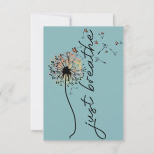 Just Breathe, Motivational Greeting Card 