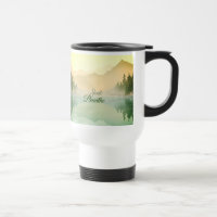 Just Breathe Mountain Forest Gold Green