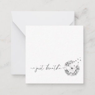 Just Breathe Stem of Dandelion Blowing in the Wind Card