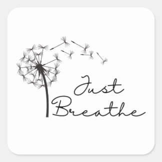 Just Breathe Sticker with Dandelion
