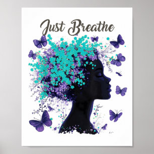 Just Breathe Suicide Prevention Mental Health Siti Poster
