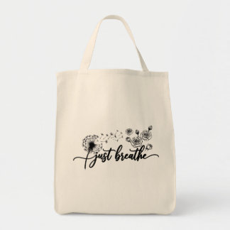 Just Breathe Tote Bag Inspirational Quotes Good 