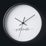 Just breathe white black yoga clock<br><div class="desc">Elegant just breathe white black yoga clock.</div>