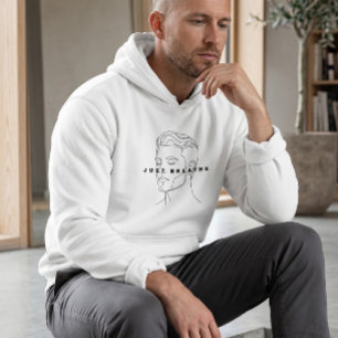 Just Breathe White Hoodie Clean Line