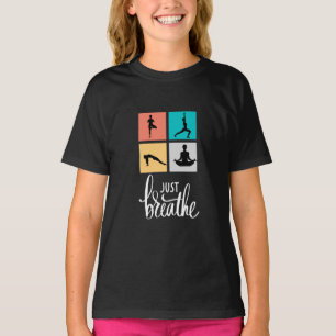 just breathe yoga meditation black T-Shirt