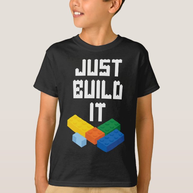 Just Build It Master Builder Building Blocks Toy B T-Shirt (Front)
