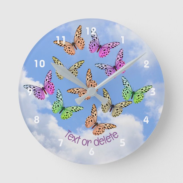 Just Butterflies Personalized  Round Clock (Front)