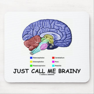 Just Call Me Brainy (Anatomical Brain Attitude) Mouse Pad