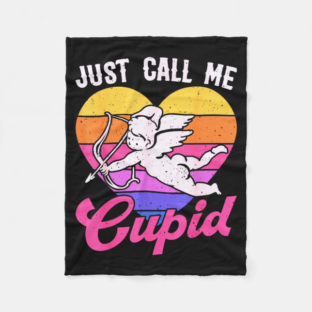 Just Call Me Cud Valentine Cute Arrow Heart Couple Fleece Blanket (Front)