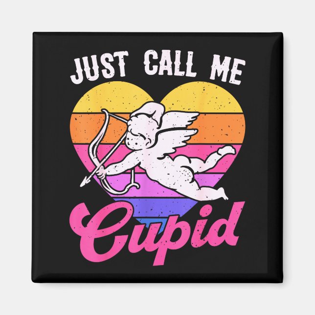 Just Call Me Cud Valentine Cute Arrow Heart Couple Magnet (Front)