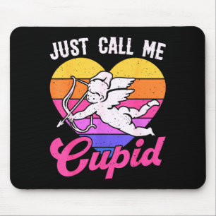 Just Call Me Cud Valentine Cute Arrow Heart Couple Mouse Pad
