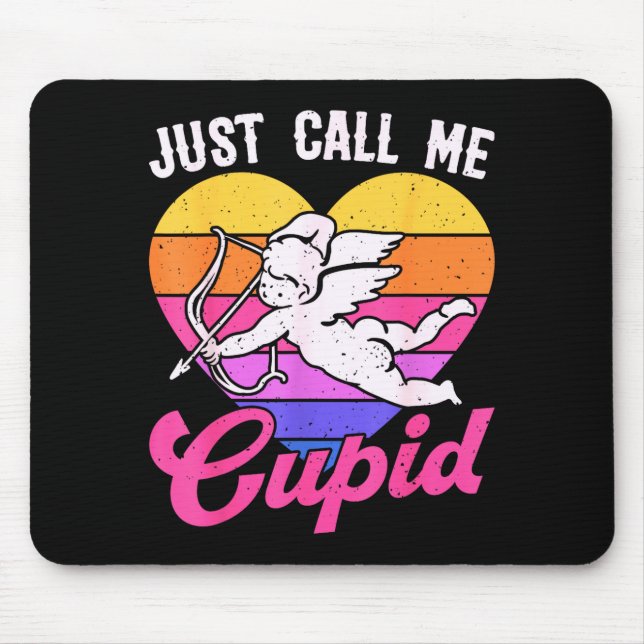 Just Call Me Cud Valentine Cute Arrow Heart Couple Mouse Pad (Front)