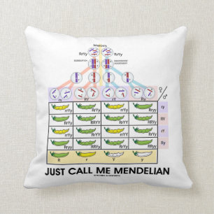 Just Call Me Mendelian (Punnett Square Genetics) Throw Pillow