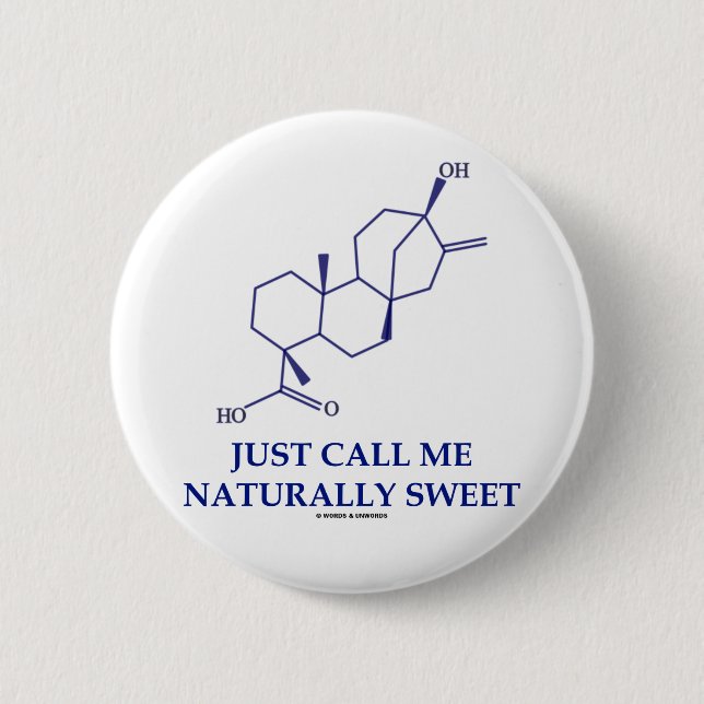 Just Call Me Naturally Sweet (Steviol) 2 Inch Round Button (Front)