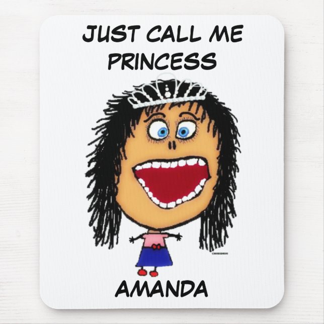 Just Call Me Princess Girl Cartoon Mouse Pad (Front)