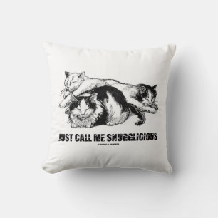 Just Call Me Snugglicious (Three Snoozing Cats) Throw Pillow