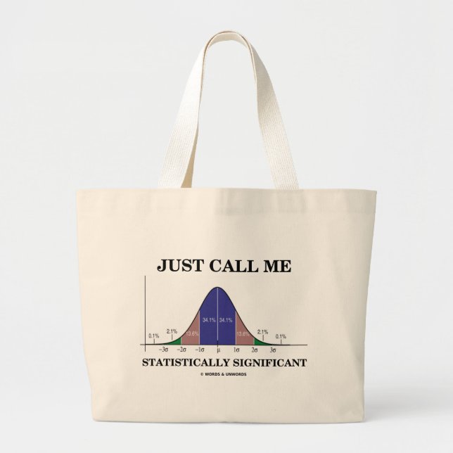 Just Call Me Statistically Significant Large Tote Bag (Front)