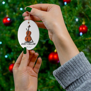 Just Cellin Cellist Performance Music Cello Custom Metal Ornament