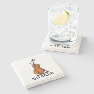 Just Cellin Cellist Performance Music Cello Stone Coaster