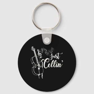 Just Cellin Funny Cellist Musician Gift Cello  Keychain