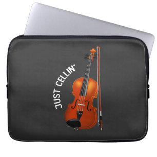 Just Cellin' Funny Chilling Cello Violin Laptop Sleeve
